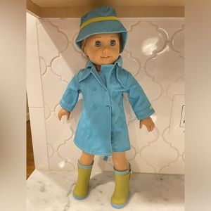 American Girl Doll rain jacket, boots and accessories